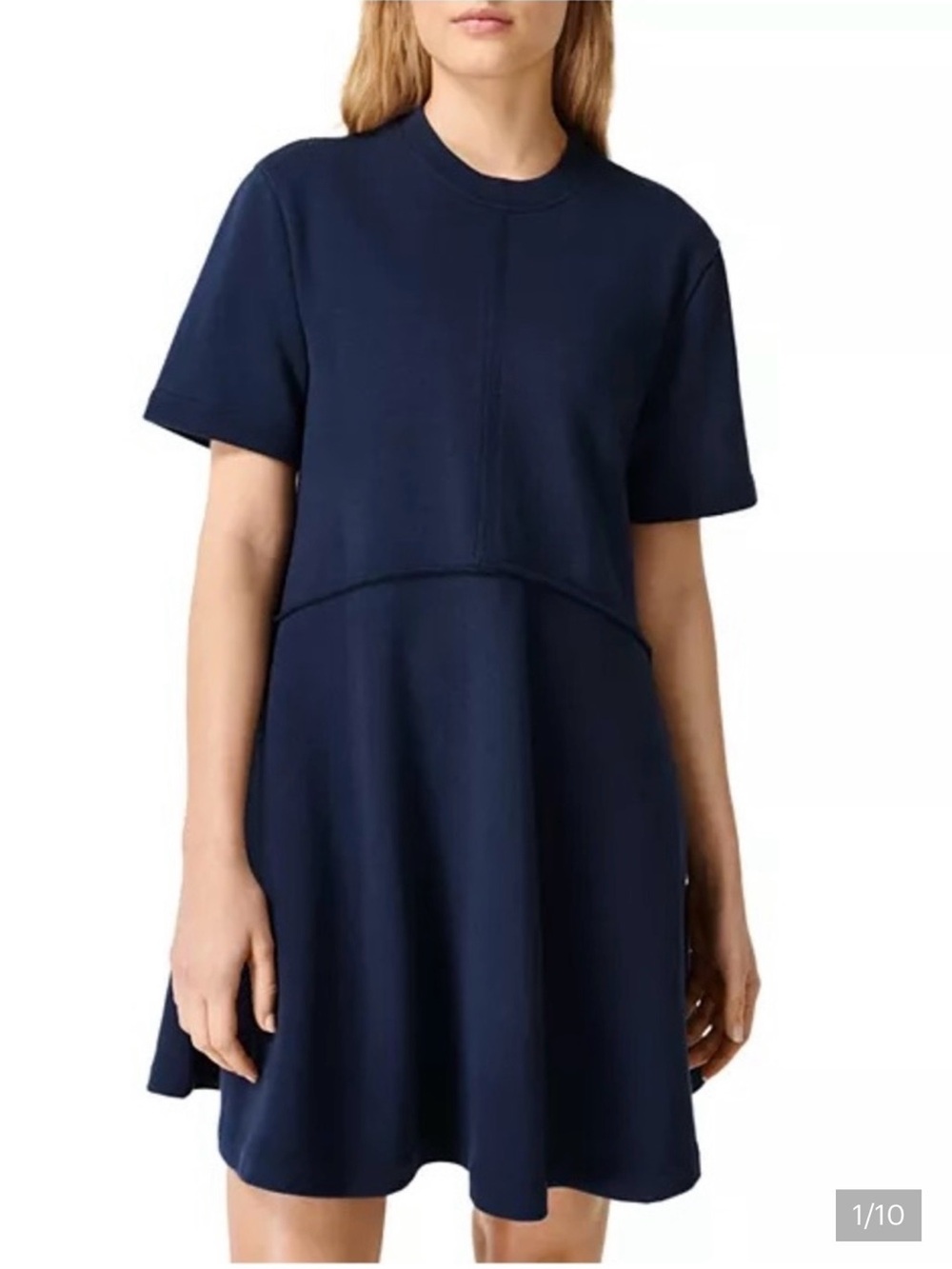 Sweaty Betty Navy Short-Sleeve Skater Dress
